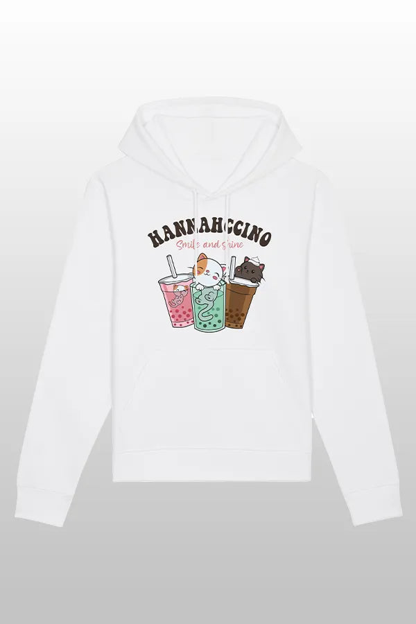 Hannahccino Cat Hoodie White